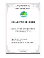 Công nghệ sản xuất nước giải khát từ mít