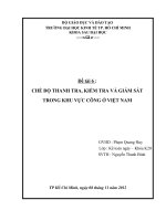 chế độ thanh tra , kiểm tra và giám sát trong khu vực công ở việt nam