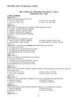 CÂU hỏi TRẮC NGHIỆM KIỂM TRA lần 2 HOÁ 9