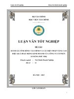 ĐÁNH GIÁ TÌNH HÌNH  tài CHÍNH và các BIỆN PHÁP NÂNG CAO HIỆU QUẢ TÀI CHÍNH