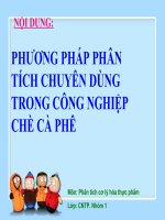 Tiểu luận PHƯƠNG PHÁP PHÂN TÍCH CHUYÊN DÙNG TRONG CÔNG NGHIỆP CHÈ cà PHÊ