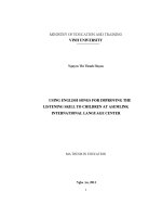 Using english songs for improving listening skillto children at asemlink international language center