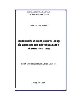 Sự chuyển biến về kinh tế, chính trị  xã hội của vương quốc xiêm dưới thời vua rama IV và rama v (1851  1910)