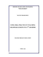 Using oral practice in teaching grammar lessons to 11th graders