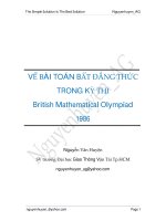 Về một bài toán trong kì thi British MO