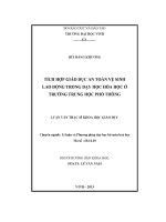 Tích hợp giáo dục an toàn vệ sinh lao động trong dạy học hóa học ở trường trung học phổ thông