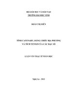 Tính catenary, đẳng chiều địa phương và tích tenxo của các đại số