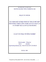 xác định một số biện pháp kỹ thuật phù hợp nhằm phát triển công nghệ sản xuất hạt lai f1 tổ hợp việt lai 50 tại thanh hoá