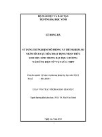 Sử dụng thí nghiệm mô phỏng và thí nghiệm ảo nhằm tích cực hóa hoạt động nhận thức cho học sinh trong dạy học chương cảm ứng điện từ vật lý 11 THPT