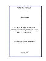 Trung quốc từ khi gia nhập tổ chức thương mại thế giới  WTO đến nay ( 2001-2012)