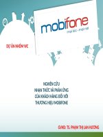 slide nghiên cứu nhận thức và phản ứng của khách hàng đối với thương hiệu mobiphone