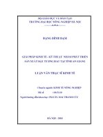 giải pháp kinh tế - kỹ thuật nhằm phát triển sản xuất đậu tương rau tại tỉnh an giang