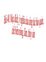 Giáo án bồi dưỡng tham khảo môn công nghệ Mục đích ý nghĩa của công tác bảo quản chế biến nông, lâm, thủy sản