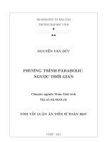 tóm tắt luận án tiến sĩ tiếng việt phương trình parabolic ngược thời gian