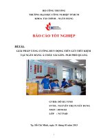 GIẢI PHÁP TĂNG CƯỜNG HUY ĐỘNG TIỀN GỬI TIẾT KIỆM TẠI NGÂN HÀNG Á CHÂU  SÀI GÒN  PGD PHỔ QUANG