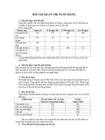 bài tập có đáp án và đề kiểm tra môn quản trị ngân hàng