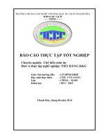 BÁO CÁO THỰC TẬP TỐT NGHIỆP NGHIỆP VỤ BẾP CHẾ BIẾN MÓN ĂN  NHÀ HÀNG DG  