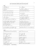 Phương trình, Hệ phương trình ôn thi đại học