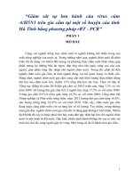 Giám sát sự lưu hành của virus cúm AH5N1 trên gia cầm tại một số huyện của tỉnh hà tĩnh bằng phương pháp rRT   PCR   copy UP