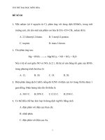 Đề số 20 thi thử đại học môn hóa