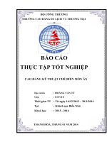 BÁO CÁO THỰC TẬP CHẾ BIẾN MÓN ĂN NGHIỆP VỤ BẾP Bộ phận buồng cao ĐẲNG KHÁCH sạn BIỂN NHỚ