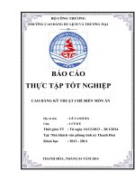 BÀI 3 BÁO CÁO THỰC TẬP CHẾ BIẾN MÓN ĂN NGHIỆP VỤ BẾP bộ phận buồng cao ĐẲNG KHÁCH sạn BIỂN NHỚ