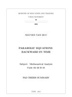 tóm tắt luận án tiến sĩ  tiếng anh  phương trình parabolic ngược thời gian