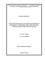 tóm tắt luận án tiến sĩ  tiếng  anh  nghiên cứu ảnh hưởng của một số thông số lên kìm quang học sử dụng hai chùm xung gauss ngược chiều