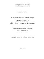 tóm tắt luận án tiến sĩ phương pháp hàm phạt cho bài toán bất đẳng thức biến phân