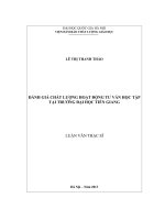 đánh giá chất lượng hoạt động tư vấn học tập tại trường đại học tiền giang