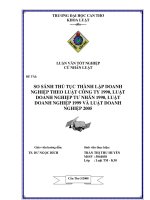 so sánh thủ tục thành lập doanh nghiệp theo luật công ty 1990. luật doanh nghiệp tư nhân 1990, luật doanh nghiệp 1999 và luật doanh nghiệp 2005