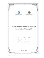 a study of export demand for coffee the case of intimex vietnam jsc