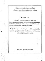 Ứng dụng kỹ thuật tiến bộ xây dựng một số Mô hình nông lâm nghiệp nhằm phát triển kinh tế xã hội đồng bào các dân tộc vùng núi đá xã Phúc Sen (huyện Quảng Hòa),xã Đa Thông (huyện Thông Nông) tỉnh Cao Bằng