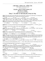 Bài tập Sóng cơ  Sóng âm có đáp án của thầy Nguyễn Văn Dân