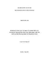 đánh giá năng lực tự học của sinh viên các ngành sư phạm được đào tạo theo học chế tín chỉ tại trường đại học sư phạm đà nẵng