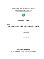 kỹ năng giao tiếp và làm việc nhóm