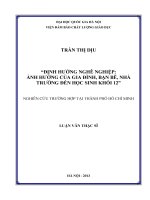 định hướng nghề nghiệp ảnh hưởng của gia đình, bạn bè, nhà trường đến học sinh khối 12