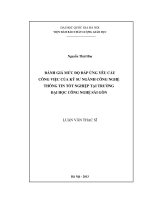 đánh giá mức độ đáp ứng yêu cầu công việc của kỹ sư ngành công nghệ thông tin tốt nghiệp tại trường đại học công nghệ sài gòn
