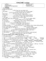 Bài tập chia thì động từ