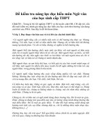 Đề kiểm tra năng lực đọc hiểu môn ngữ văn của học sinh cấp THPT