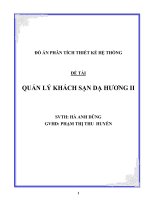 đồ án phân tích thiết kế hệ thống   quản lý khách sạn dạ hương ii