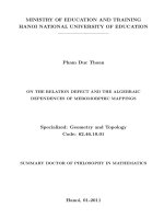 Về quan hệ số khuyết và sự phụ thuộc của ánh xạ phân hình bản tóm tắt tiếng anh