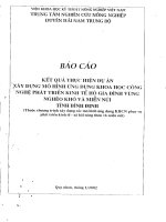 Xây dựng Mô hình ứng dụng tiến bộ khoa học công nghệ phát triển kinh tế hộ gia đình vùng nghèo khó và miền núi tỉnh Bình Định