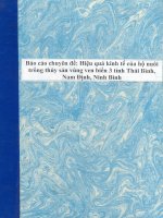 Hiệu quả kinh tế của hộ nuôi trồng thủy sản vùng ven biển 3 tỉnh Thái Bình, Nam Định, Ninh Bình