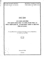 Xây dựng Mô hình ứng dụng tiến bộ khoa học công nghệ phục vụ phát triển kinh tế xã hội nông thôn và miền núi tỉnh An Giang