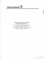 ngân hàng thương mại cổ phần ngoại thương việt nam báo cáo tài chính hợp nhất giữa niên độ tại 31 tháng 3 năm 2014 cho giai đoạn từ 1 tháng 1 đến 31 tháng 3 năm 2014