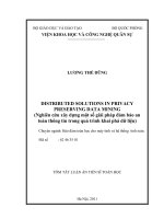 Nghiên cứu xây dựng một số giải pháp đảm bảo an toàn thông tin trong quá trình khai phá dữ liệu bản tóm tắt tiếng anh