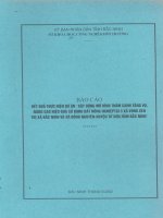 Xây dựng Mô hình thâm canh tăng vụ nâng cao hiệu quả sử dụng đất nông nghiệp tại 3 xã vùng ven thị xã Bắc Ninh và xã Đồng Nguyên, huyện Từ Sơn, tỉnh Bắc Ninh