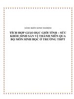skkn tích hợp giáo dục giới tính – sức khỏe sinh sản vị thành niên qua bộ môn sinh học ở trường thpt
