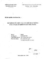 Mô hình tổ chức và cơ chế hoạt động của cơ quan kiểm toán nhà nước